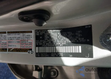 2004 Toyota Highlander из США, поврежденный, VIN JTEDD21AX40098819